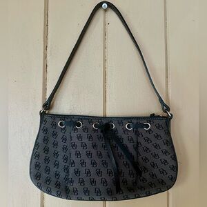 Dooney & Bourke Black Gray Monogram Shoulder Bag Y2K